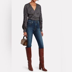 Intermix Jenna Printed Wrap Top, Size 4